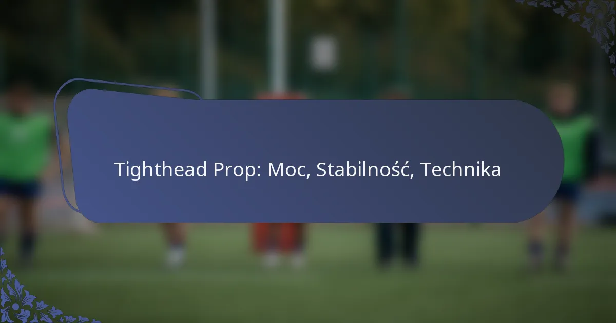 Tighthead Prop: Moc, Stabilność, Technika