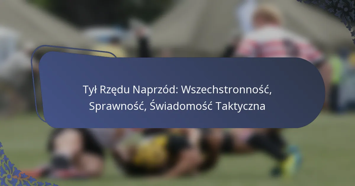 Tył Rzędu Naprzód: Wszechstronność, Sprawność, Świadomość Taktyczna