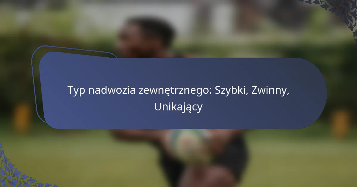 Typ nadwozia zewnętrznego: Szybki, Zwinny, Unikający